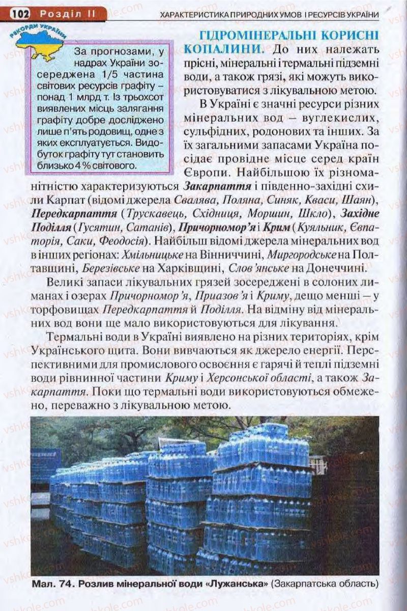 Страница 102 | Підручник Географія 8 клас І.Л. Дітчук, О.В. Заставецька, І.В. Брущенко 2008