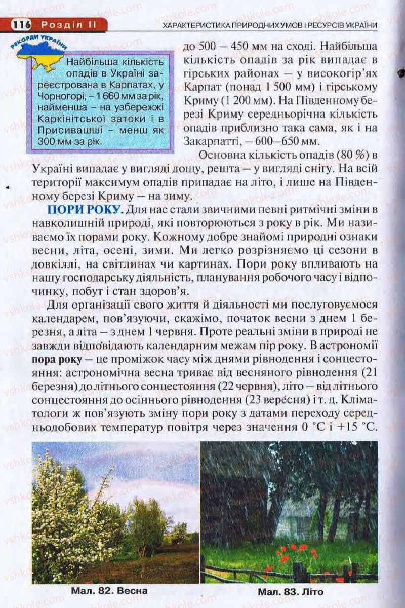 Страница 116 | Підручник Географія 8 клас І.Л. Дітчук, О.В. Заставецька, І.В. Брущенко 2008