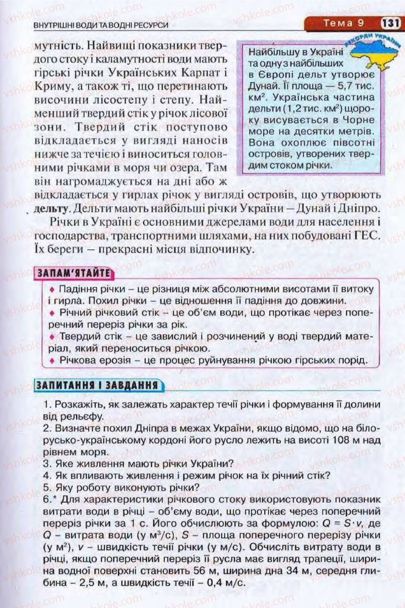 Страница 131 | Підручник Географія 8 клас І.Л. Дітчук, О.В. Заставецька, І.В. Брущенко 2008