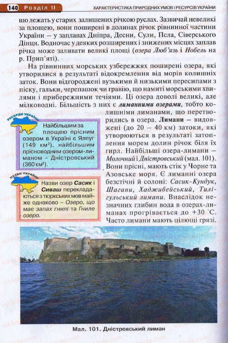 Страница 140 | Підручник Географія 8 клас І.Л. Дітчук, О.В. Заставецька, І.В. Брущенко 2008