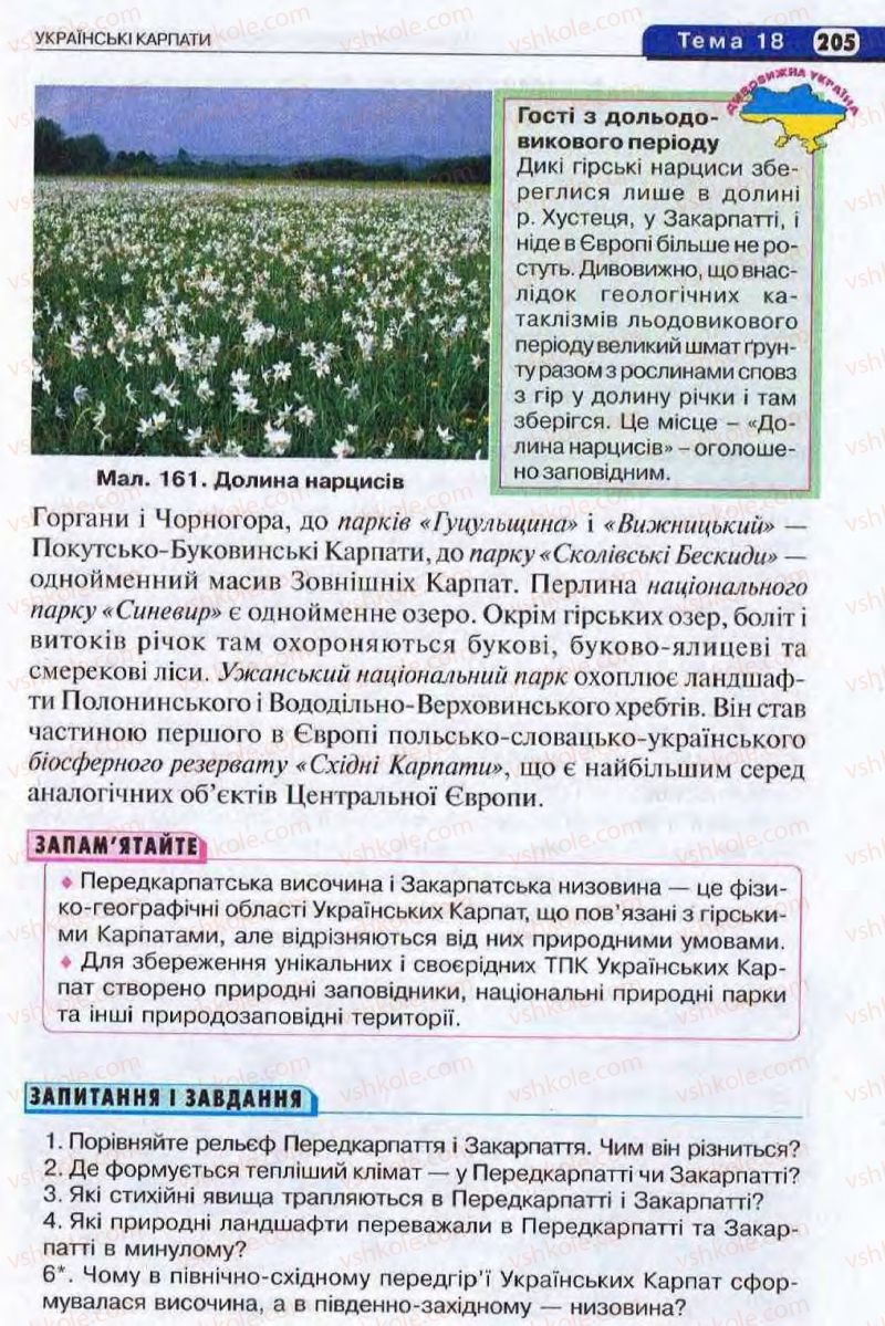 Страница 205 | Підручник Географія 8 клас І.Л. Дітчук, О.В. Заставецька, І.В. Брущенко 2008