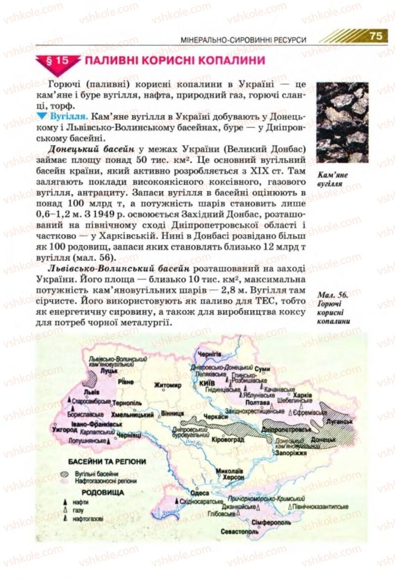 Страница 75 | Підручник Географія 8 клас П.Г. Шищенко, Н.В. Муніч 2008