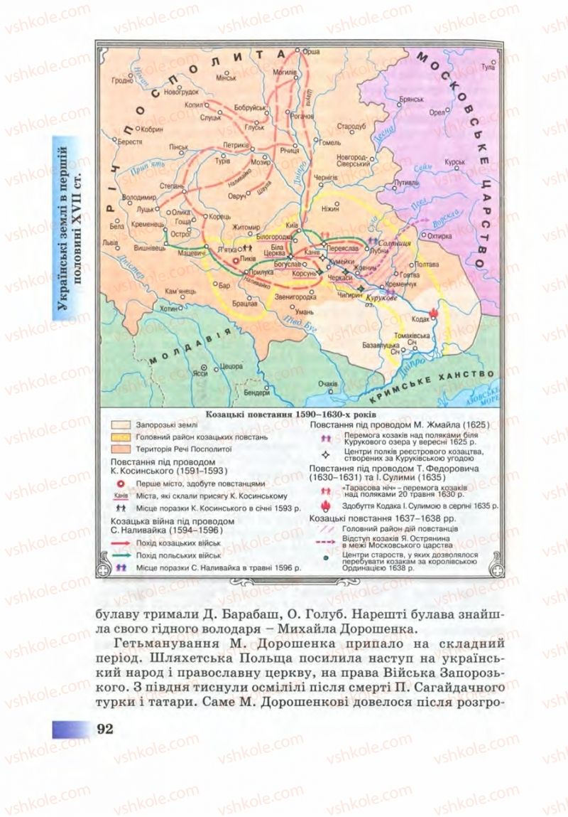 Страница 92 | Підручник Історія України 8 клас Г.К. Швидько 2008
