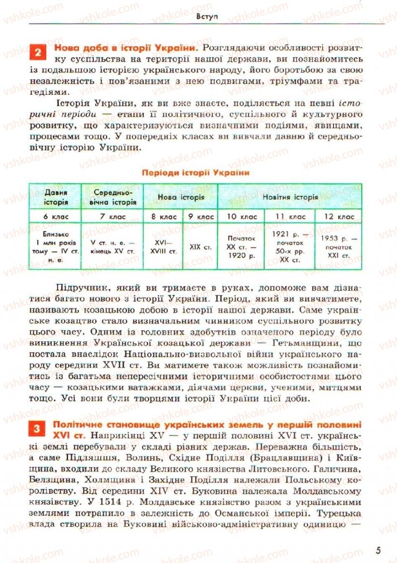 Страница 5 | Підручник Історія України 8 клас О.В. Гісем, О.О. Мартинюк 2008