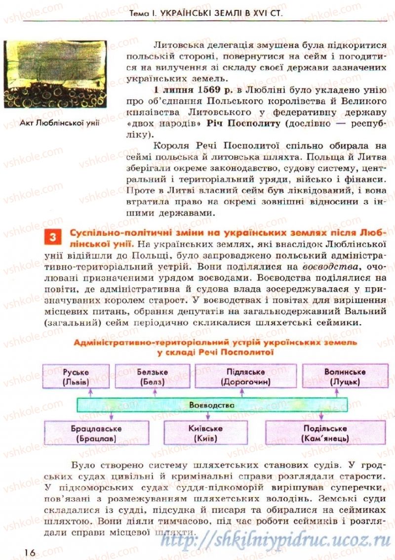 Страница 16 | Підручник Історія України 8 клас О.В. Гісем, О.О. Мартинюк 2008