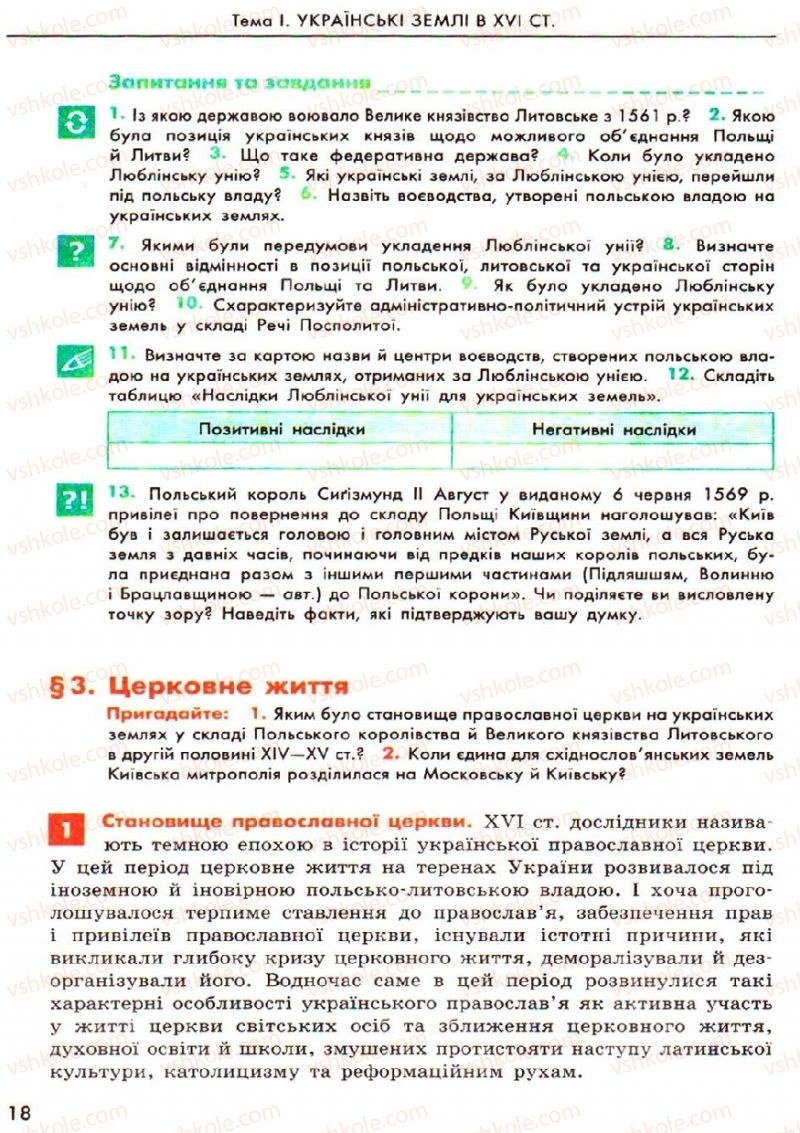 Страница 18 | Підручник Історія України 8 клас О.В. Гісем, О.О. Мартинюк 2008