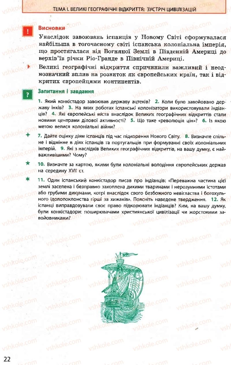 Страница 22 | Підручник Всесвітня історія 8 клас О.В. Гісем, О.О. Мартинюк 2008