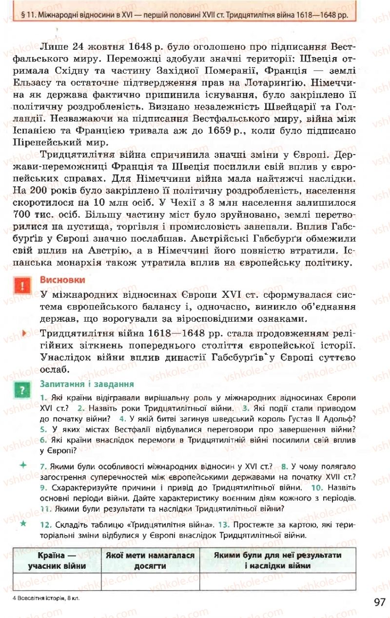 Страница 97 | Підручник Всесвітня історія 8 клас О.В. Гісем, О.О. Мартинюк 2008