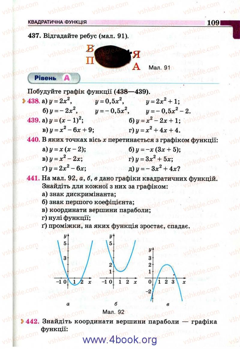 Страница 109 | Підручник Алгебра 9 клас Г.П. Бевз, В.Г. Бевз 2009