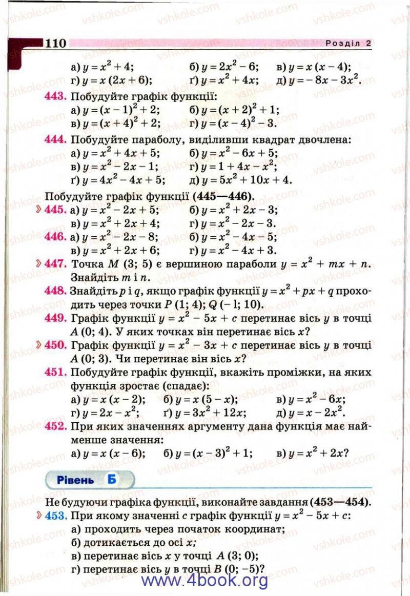 Страница 110 | Підручник Алгебра 9 клас Г.П. Бевз, В.Г. Бевз 2009