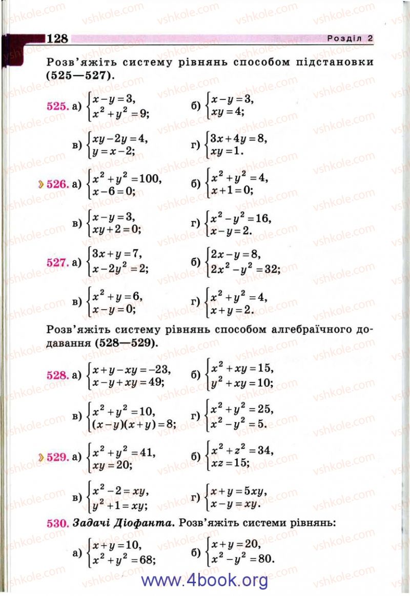 Страница 128 | Підручник Алгебра 9 клас Г.П. Бевз, В.Г. Бевз 2009