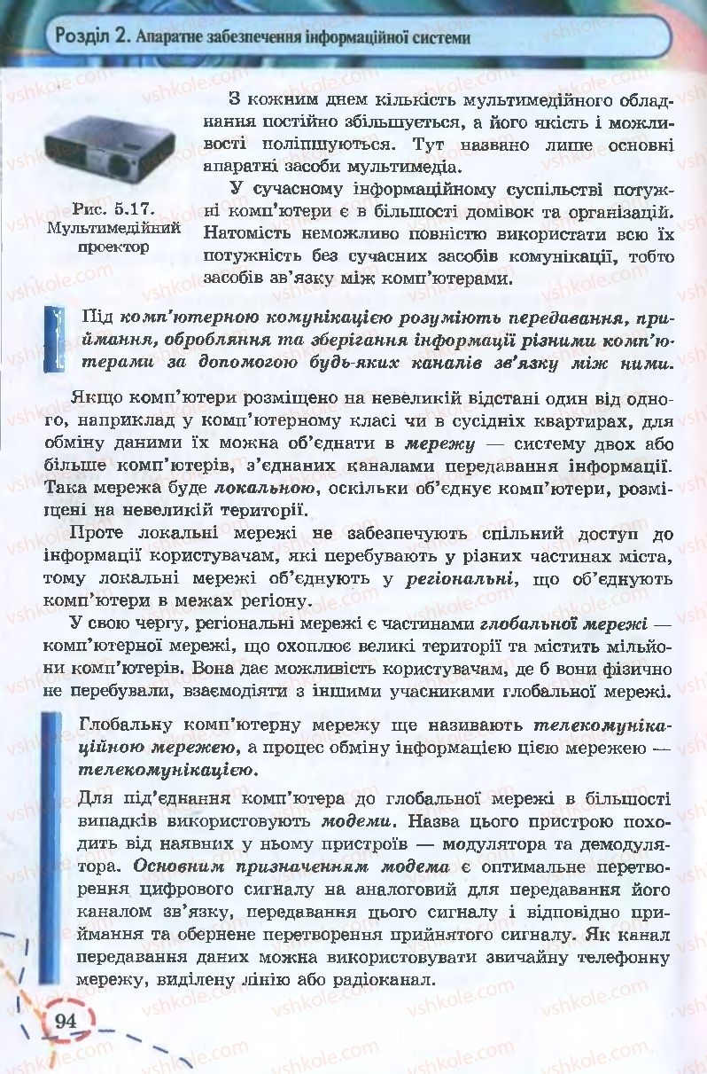 Страница 94 | Підручник Інформатика 9 клас І.Л. Володіна, В.В. Володін 2009