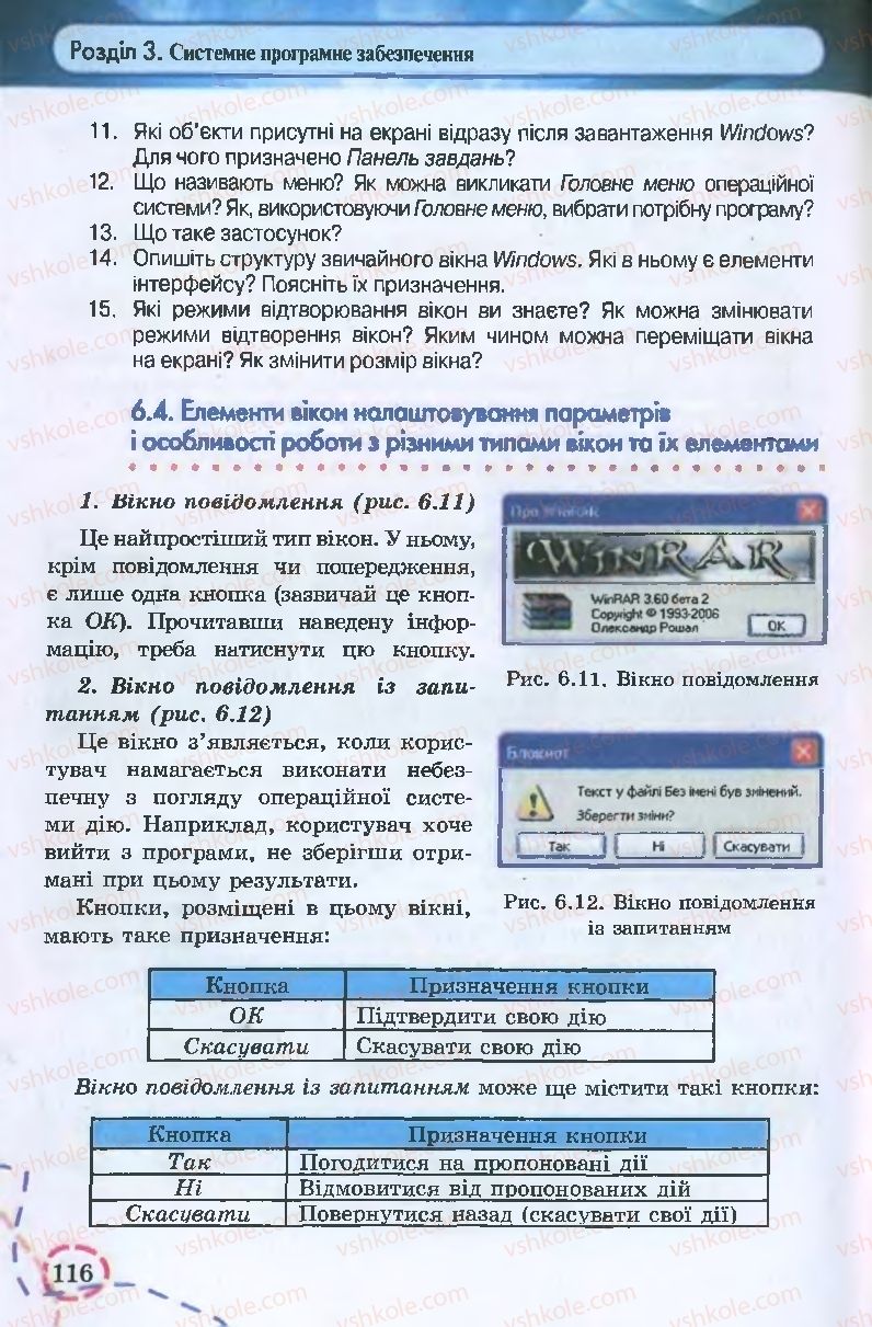 Страница 116 | Підручник Інформатика 9 клас І.Л. Володіна, В.В. Володін 2009