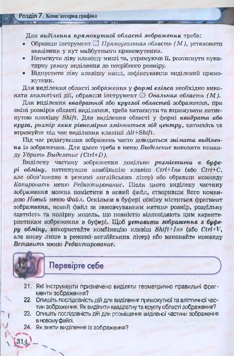 Страница 314 | Підручник Інформатика 9 клас І.Л. Володіна, В.В. Володін 2009