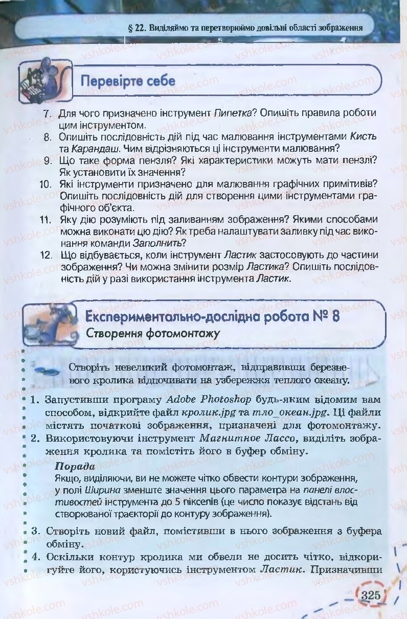 Страница 325 | Підручник Інформатика 9 клас І.Л. Володіна, В.В. Володін 2009