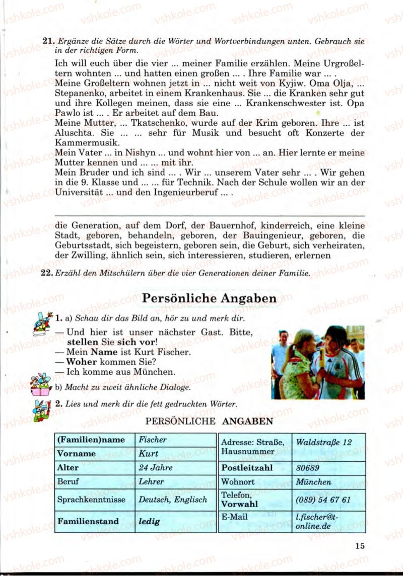 Страница 15 | Підручник Німецька мова 9 клас Н.П. Басай 2009