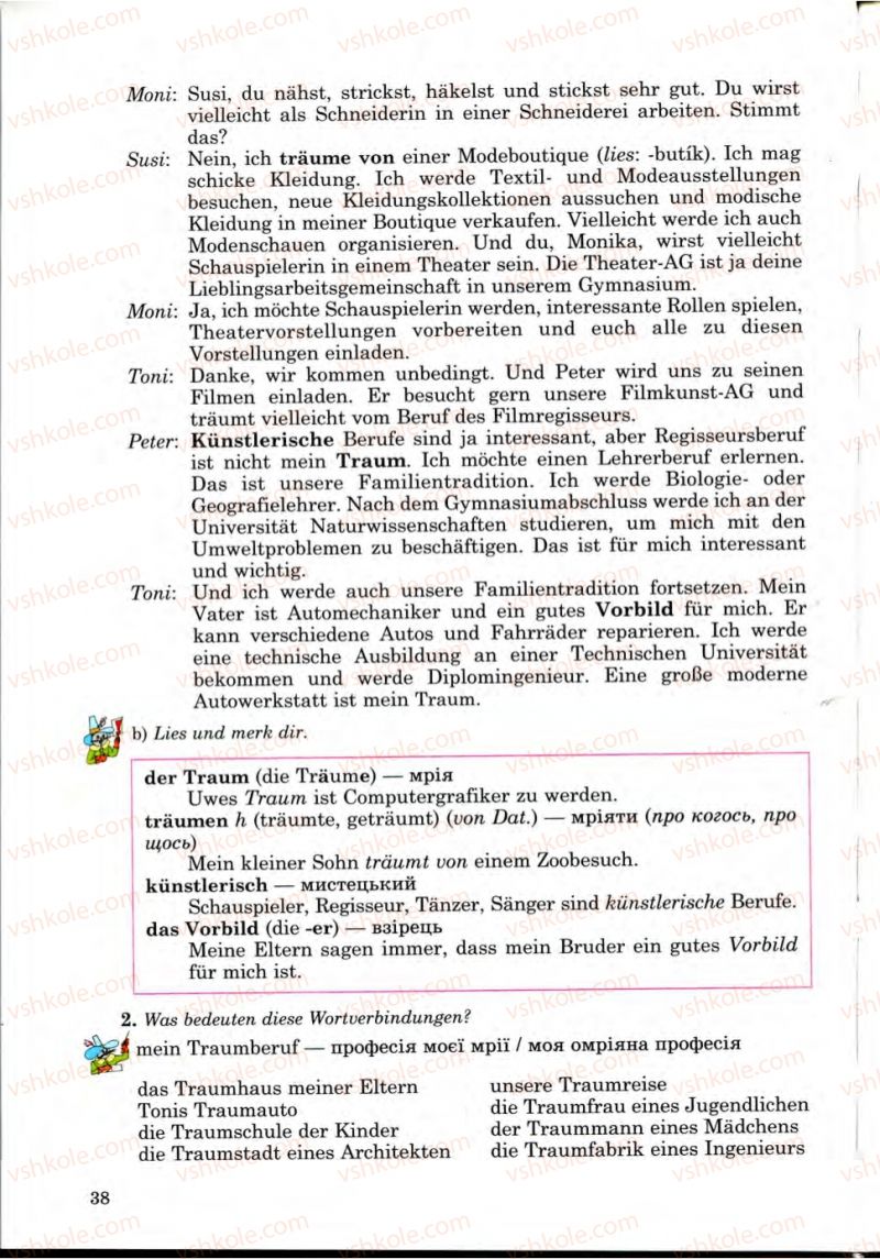 Страница 38 | Підручник Німецька мова 9 клас Н.П. Басай 2009