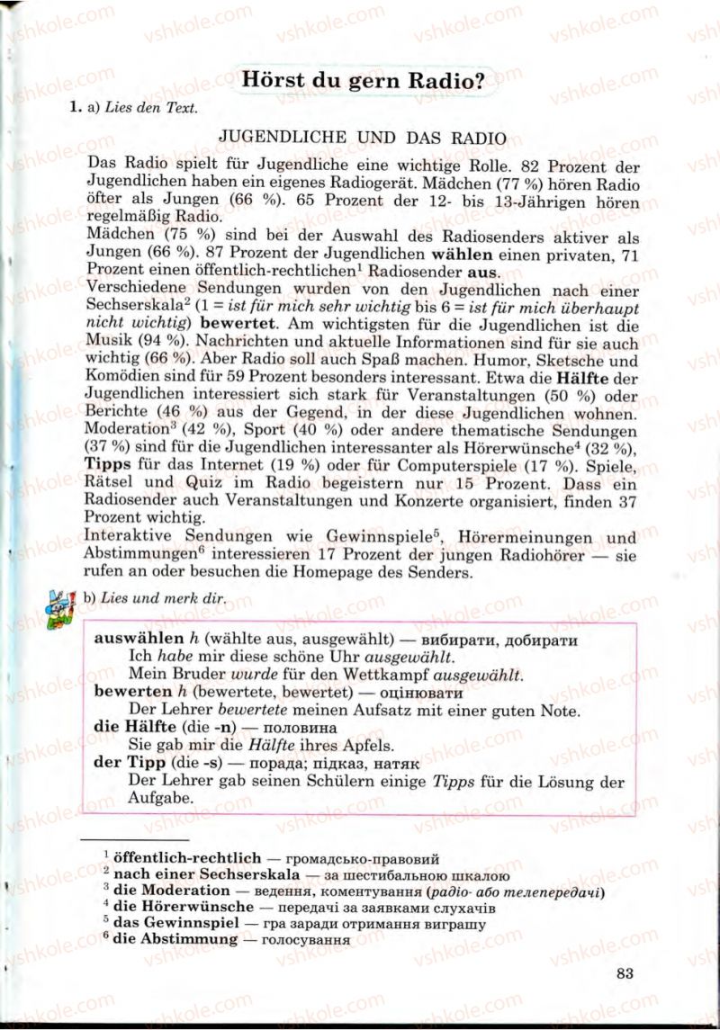Страница 83 | Підручник Німецька мова 9 клас Н.П. Басай 2009