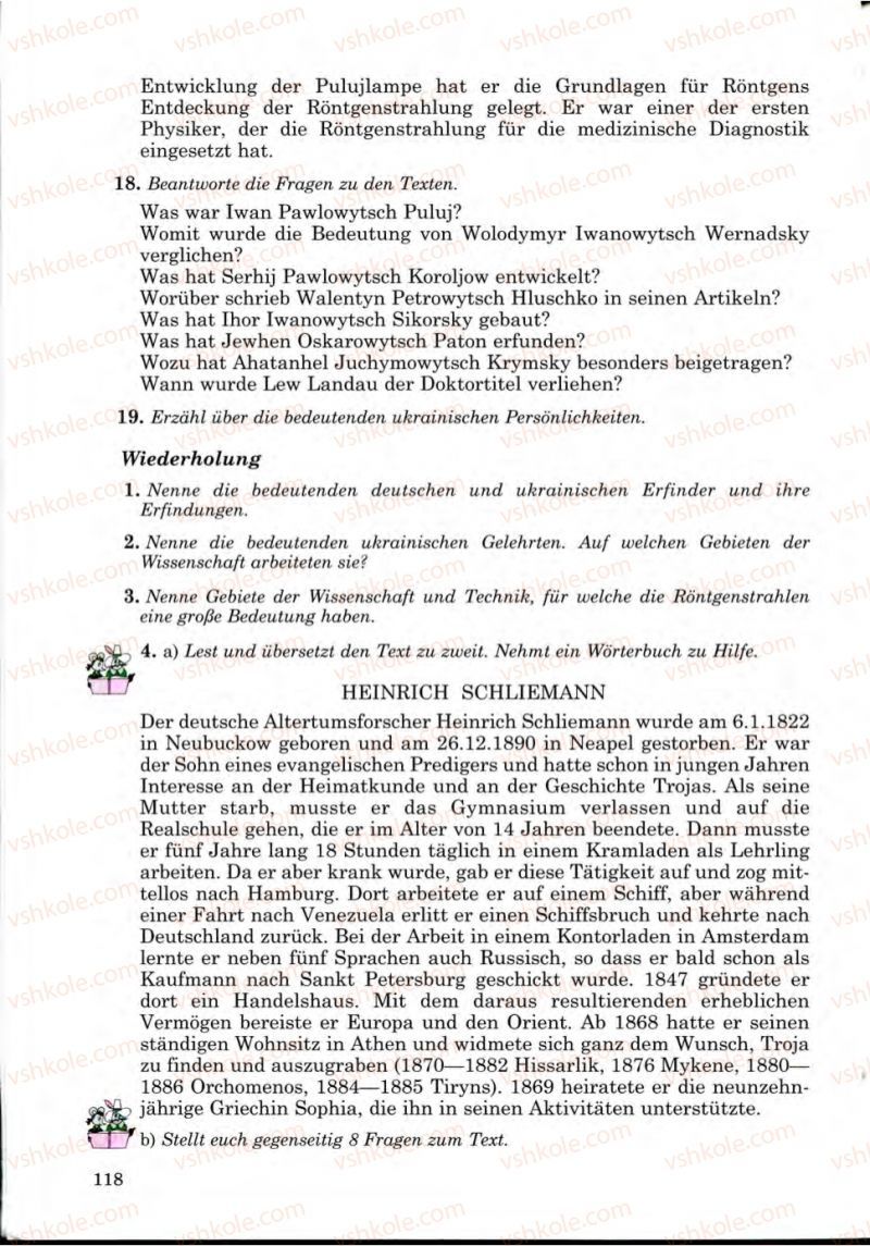 Страница 118 | Підручник Німецька мова 9 клас Н.П. Басай 2009