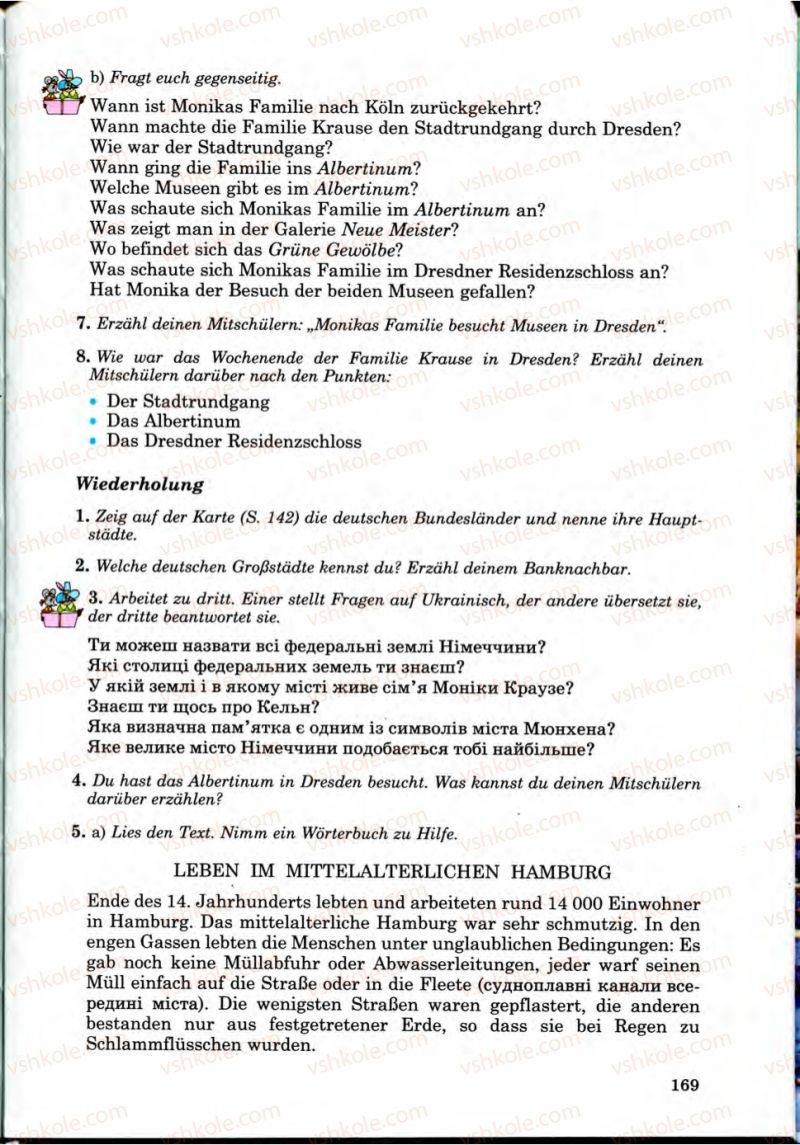 Страница 169 | Підручник Німецька мова 9 клас Н.П. Басай 2009