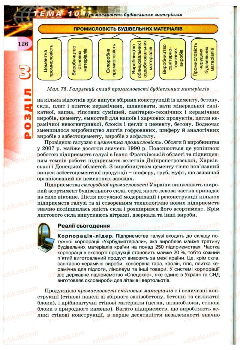 Страница 126 | Підручник Географія 9 клас В.Ю. Пестушко, Г.Ш. Уварова 2009
