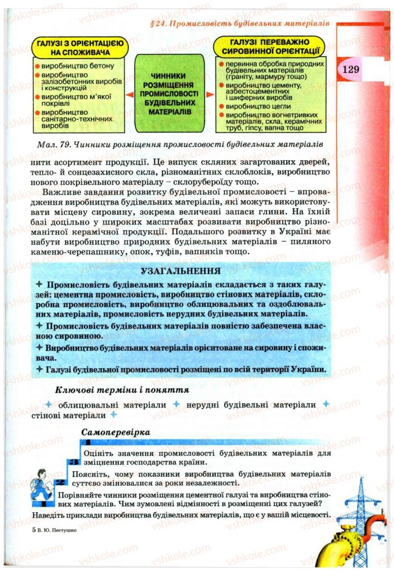 Страница 129 | Підручник Географія 9 клас В.Ю. Пестушко, Г.Ш. Уварова 2009