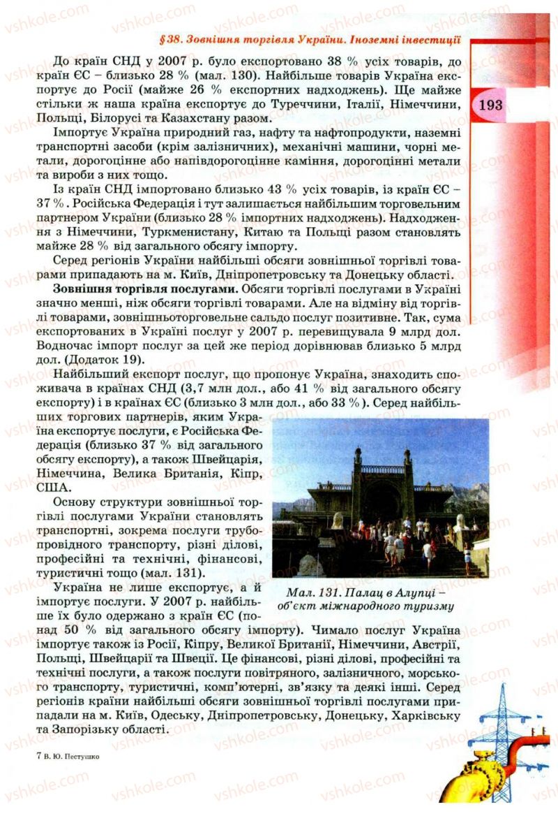 Страница 193 | Підручник Географія 9 клас В.Ю. Пестушко, Г.Ш. Уварова 2009