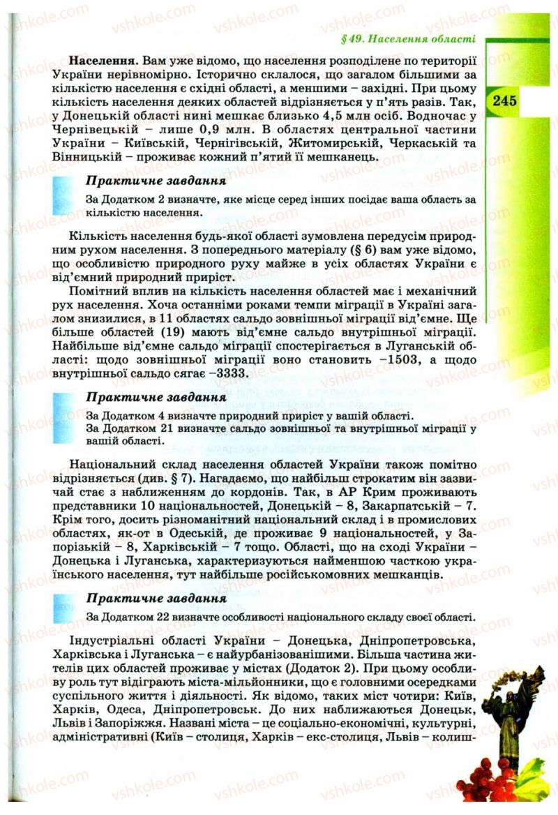 Страница 245 | Підручник Географія 9 клас В.Ю. Пестушко, Г.Ш. Уварова 2009
