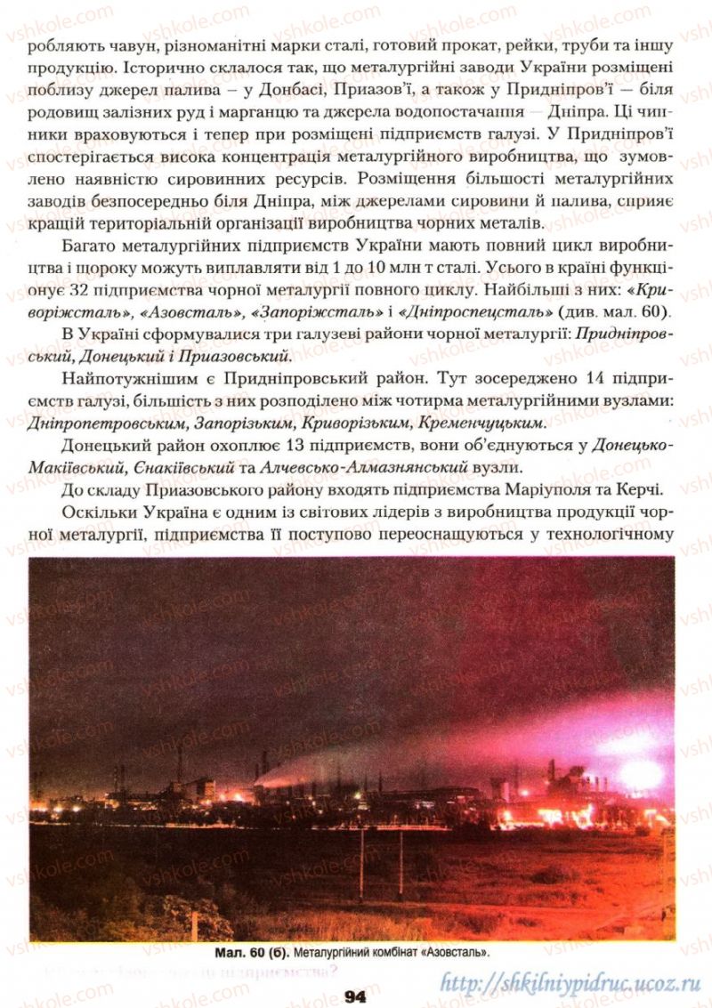 Страница 94 | Підручник Географія 9 клас О.Ф. Надтока, О.М. Топузов 2009