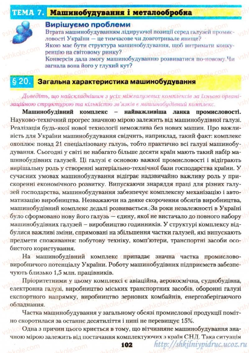 Страница 102 | Підручник Географія 9 клас О.Ф. Надтока, О.М. Топузов 2009