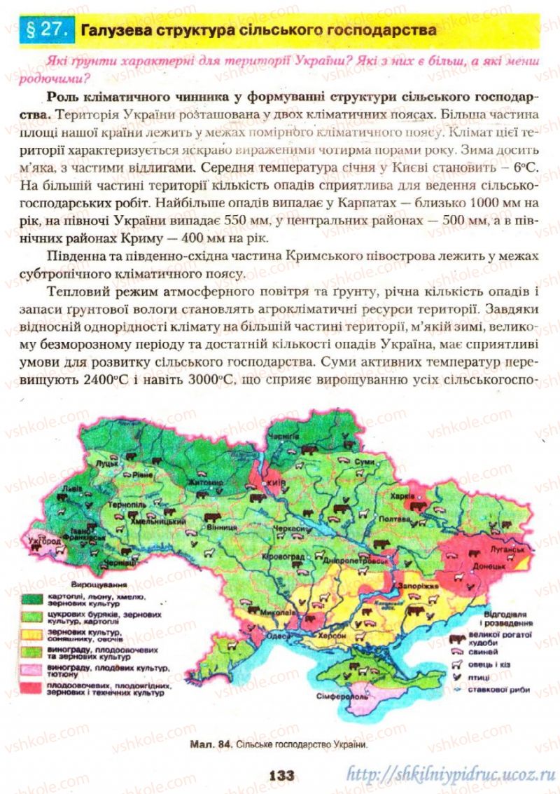 Страница 133 | Підручник Географія 9 клас О.Ф. Надтока, О.М. Топузов 2009