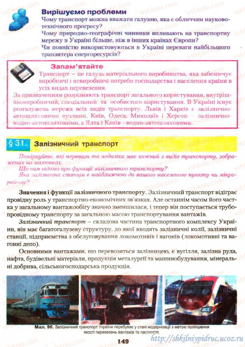 Страница 149 | Підручник Географія 9 клас О.Ф. Надтока, О.М. Топузов 2009