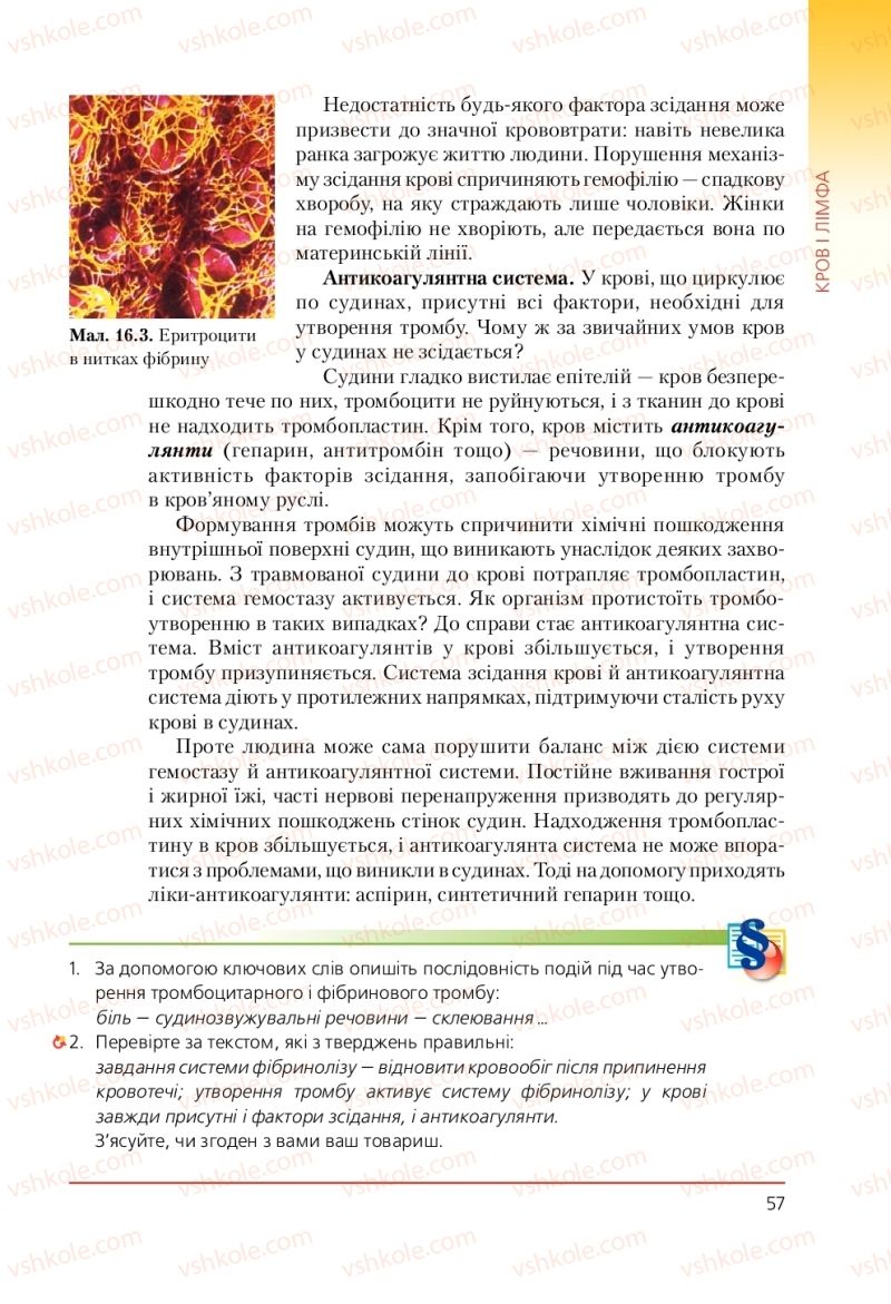 Страница 57 | Підручник Біологія 9 клас Т.І. Базанова, Ю.В. Павіченко, А.М. Тіткова 2009