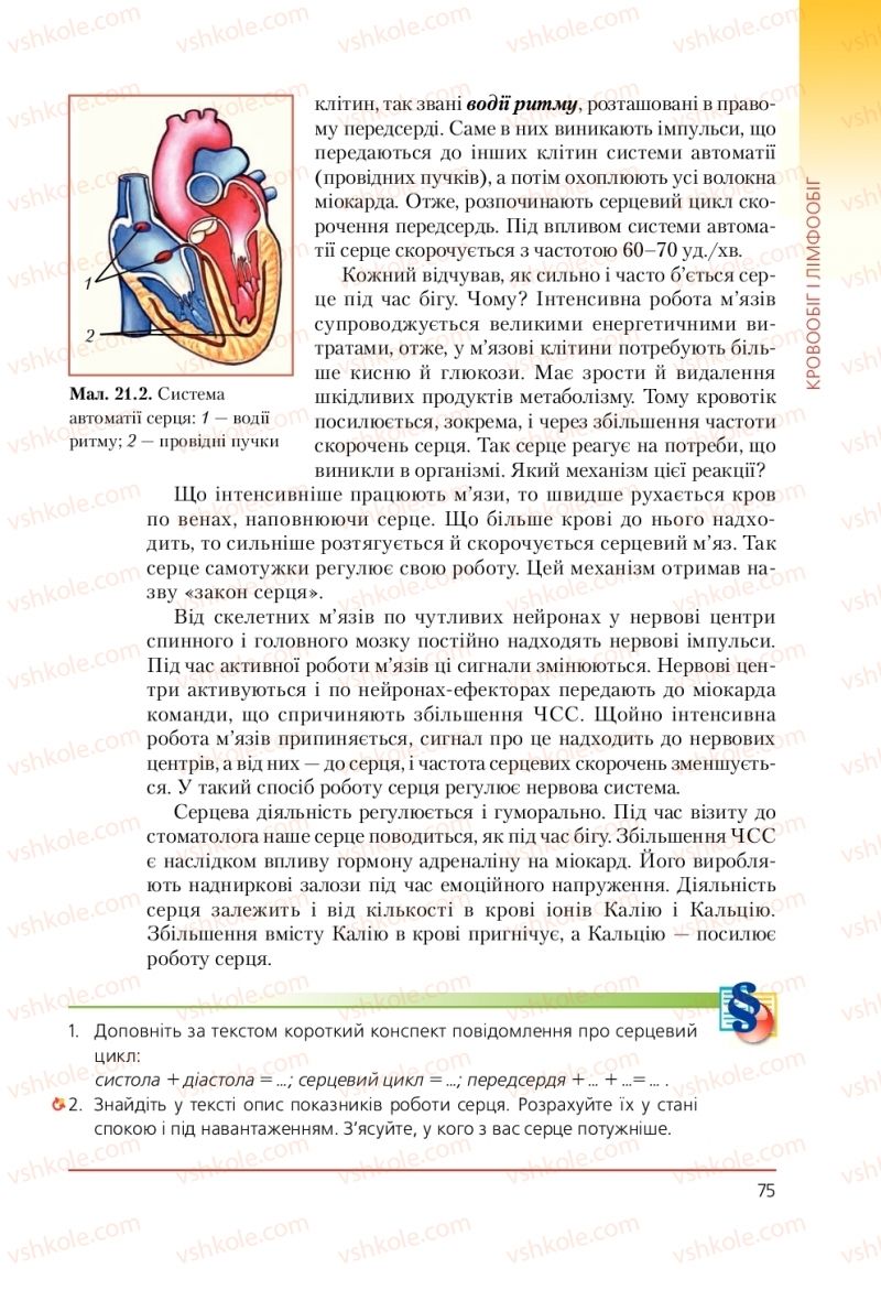 Страница 75 | Підручник Біологія 9 клас Т.І. Базанова, Ю.В. Павіченко, А.М. Тіткова 2009