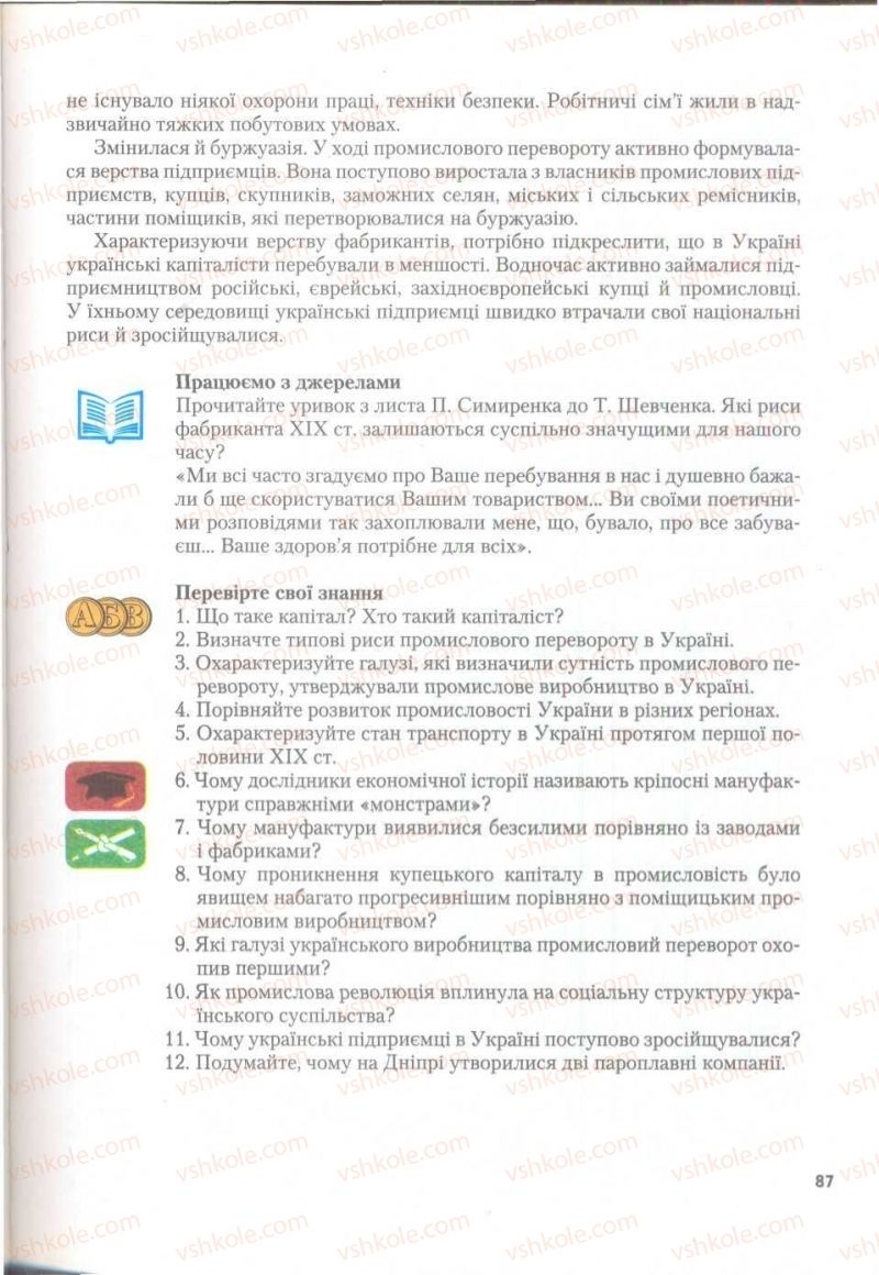 Страница 87 | Підручник Історія України 9 клас О.К. Струкевич 2009