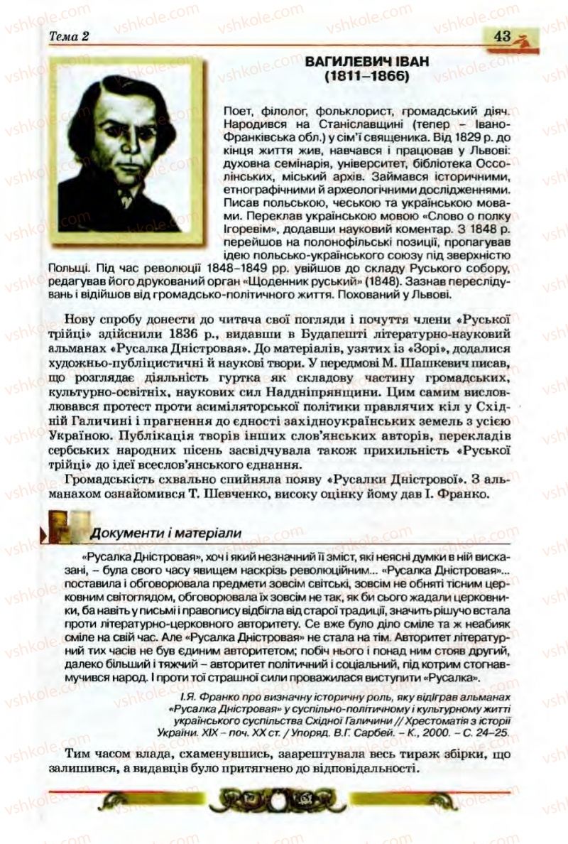 Страница 43 | Підручник Історія України 9 клас О.П. Реєнт, О.В. Малій 2009