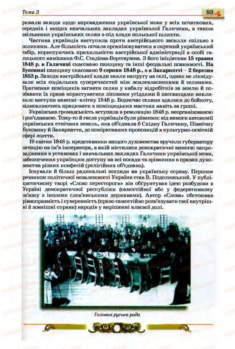 Страница 93 | Підручник Історія України 9 клас О.П. Реєнт, О.В. Малій 2009