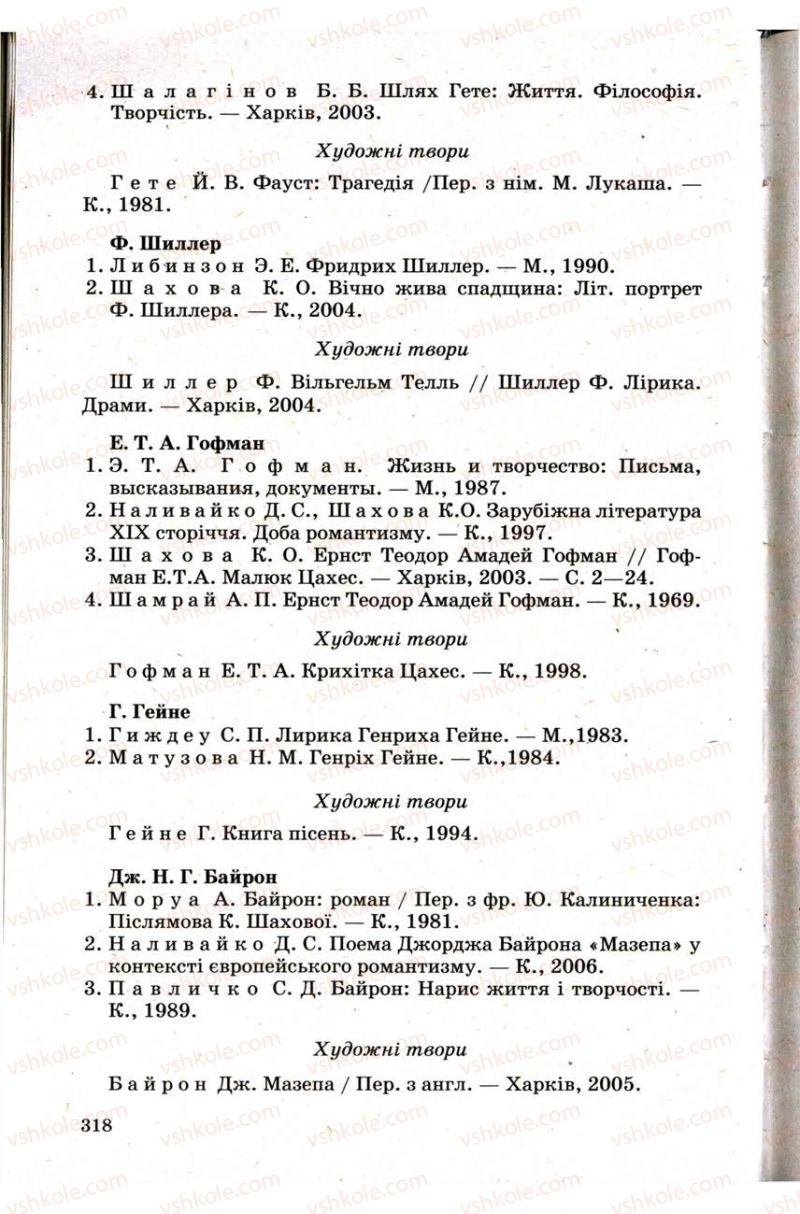 Страница 318 | Підручник Зарубіжна література 9 клас Н.О. Півнюк, Н.М. Гребницька, Г.М. Строганова 2009