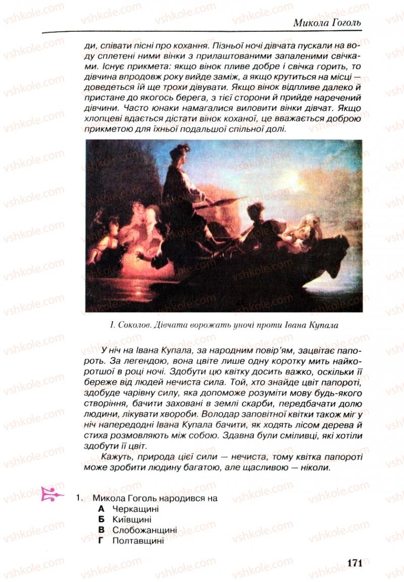 Страница 171 | Підручник Українська література 9 клас О.М. Авраменко, Г.К. Дмитренко 2009