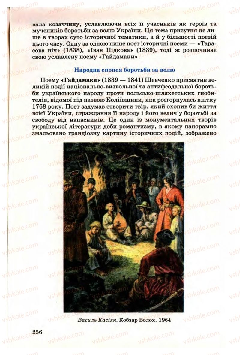 Страница 256 | Підручник Українська література 9 клас М.П. Ткачук 2009
