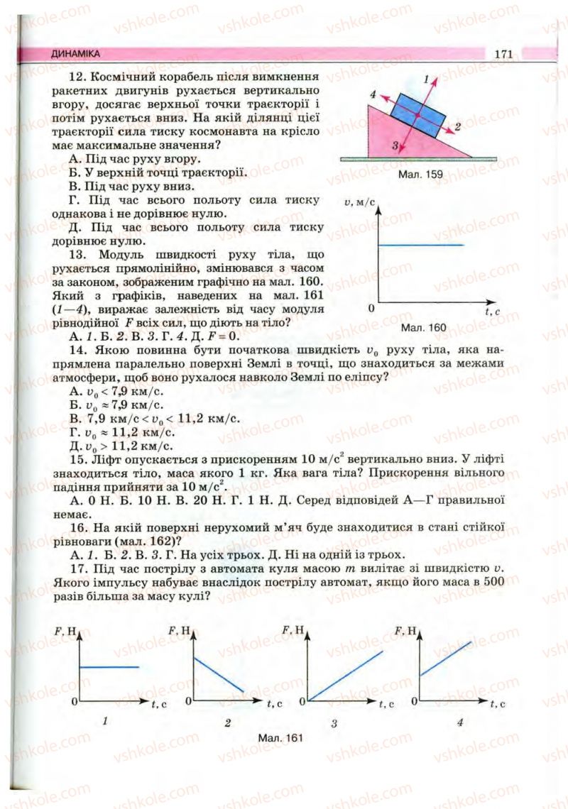 Страница 171 | Підручник Фізика 10 клас В.Д. Сиротюк, В.І. Баштовий 2010 Рівень стандарту