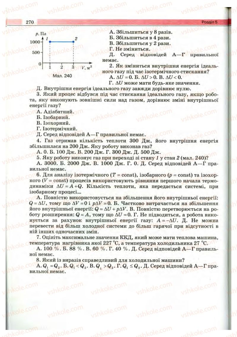 Страница 270 | Підручник Фізика 10 клас В.Д. Сиротюк, В.І. Баштовий 2010 Рівень стандарту
