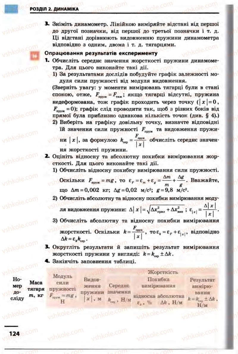 Страница 124 | Підручник Фізика 10 клас В.Г. Бар’яхтар, Ф.Я. Божинова 2010 Академічний рівень