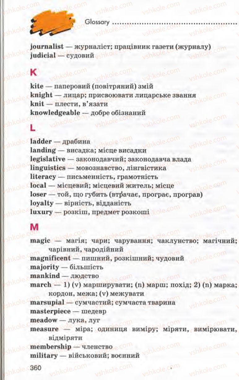 Страница 360 | Підручник Англiйська мова 10 клас Л.В. Калініна, І.В. Самойлюкевич 2011 9 рік навчання