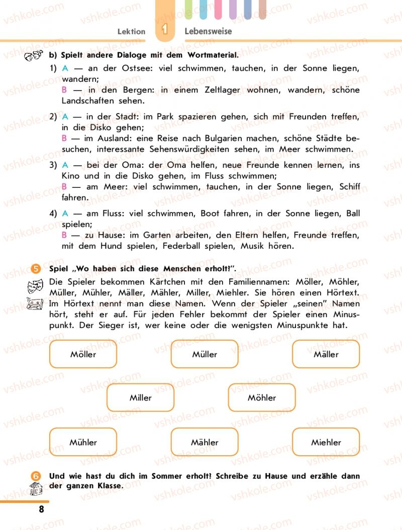 Страница 8 | Підручник Німецька мова 10 клас С.І. Сотникова 2011 Академічний рівень