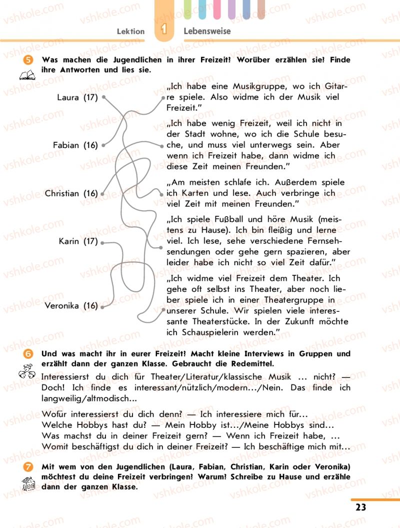 Страница 23 | Підручник Німецька мова 10 клас С.І. Сотникова 2011 Академічний рівень