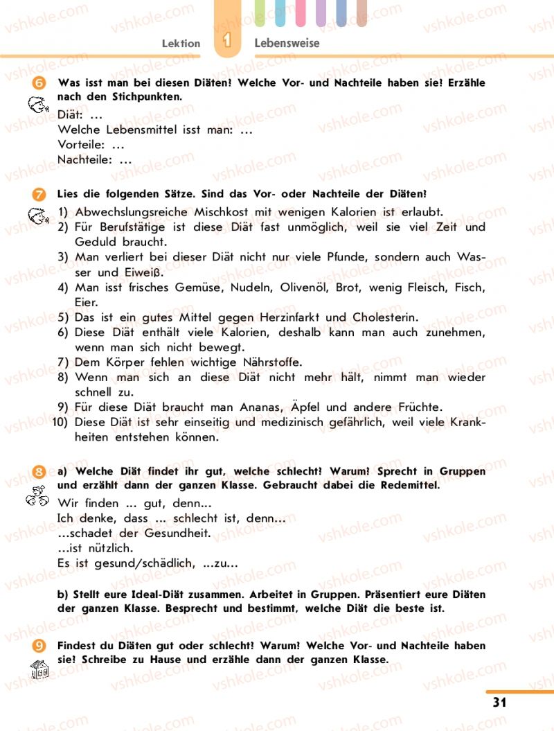 Страница 31 | Підручник Німецька мова 10 клас С.І. Сотникова 2011 Академічний рівень