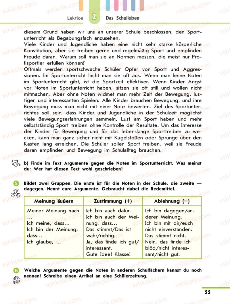 Страница 55 | Підручник Німецька мова 10 клас С.І. Сотникова 2011 Академічний рівень