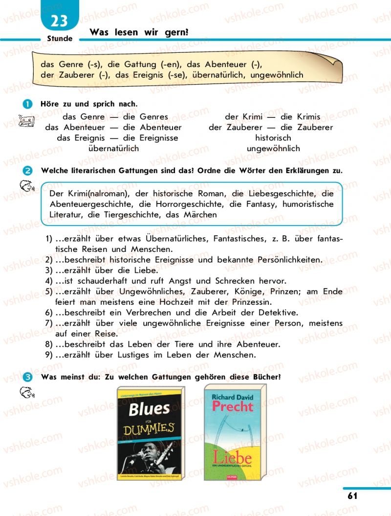 Страница 61 | Підручник Німецька мова 10 клас С.І. Сотникова 2011 Академічний рівень