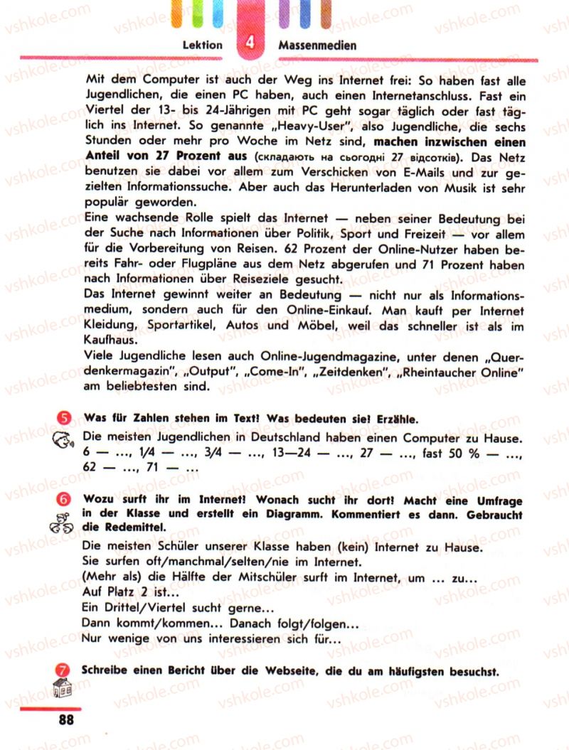 Страница 88 | Підручник Німецька мова 10 клас С.І. Сотникова 2011 Академічний рівень
